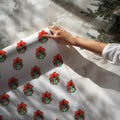 Watercolor Christmas Gift Wrapping Paper: Retro Emerald & Ruby Print