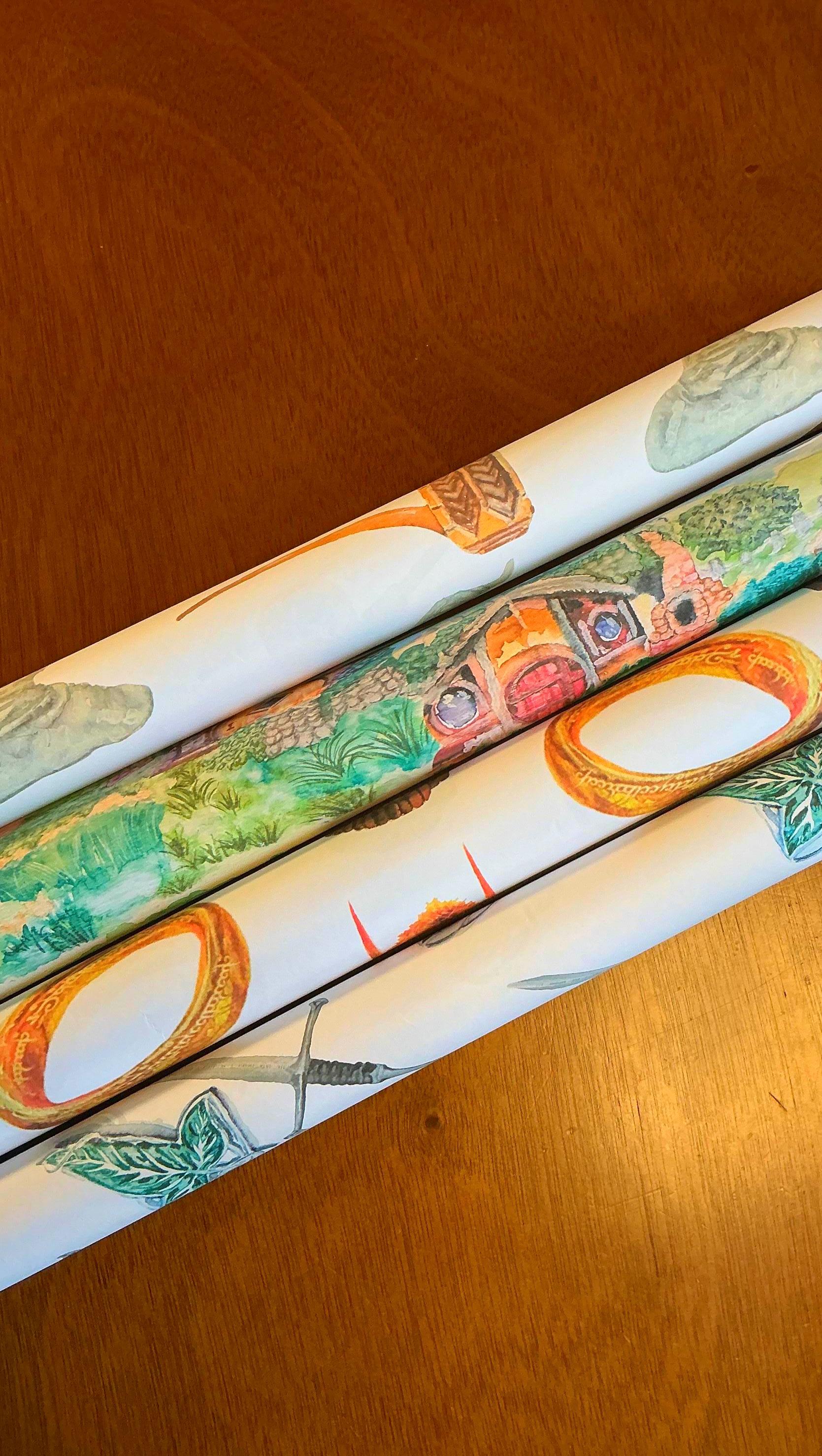 The Shire Wrapping Paper: Hobbit House Lord of the Rings Gift Wrap