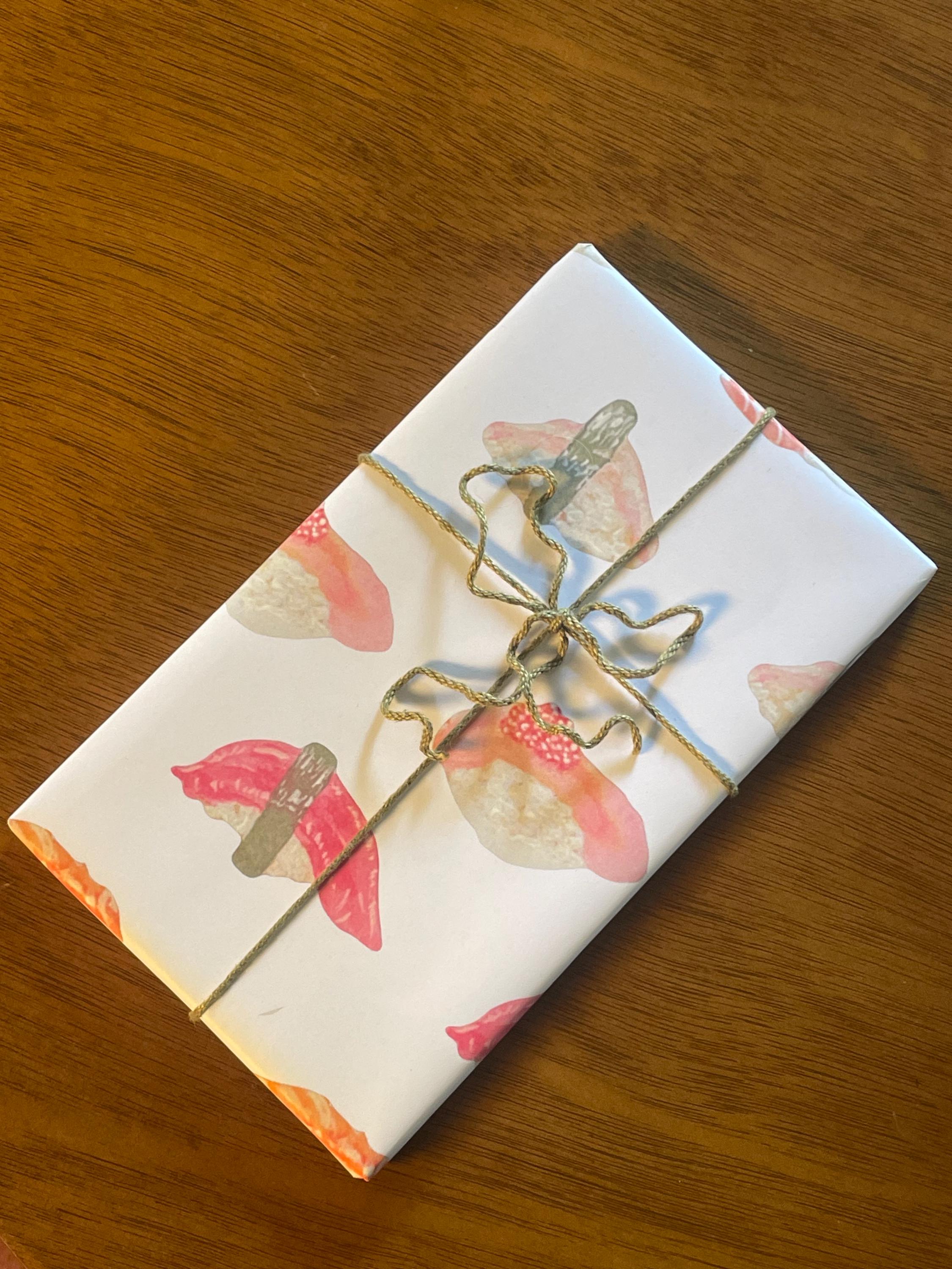 Sushi Gift Wrap: Hand-Painted Nigiri Watercolor Paper