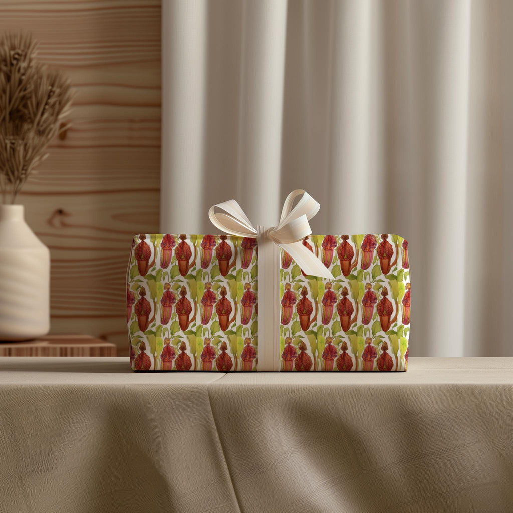 Pitcher Plant Wrapping Paper: Watercolor Botanical Gift Wrap