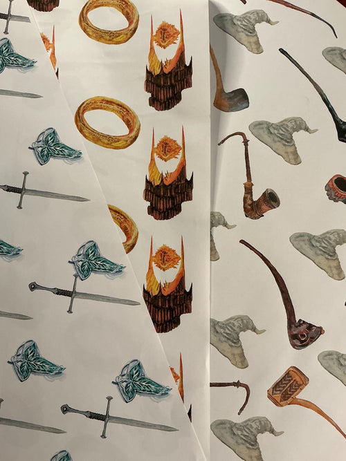 Gandalf Gray Wizard Hat + Shire Pipes: Lord of the Rings Gift Wrap