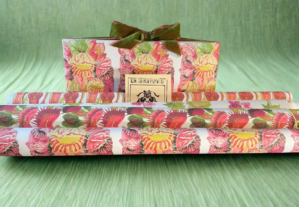 Carnivorous Plant Wrapping Paper Variety Pack, Botanical Gift Wrap, Venus Flytrap Pitcher Plants