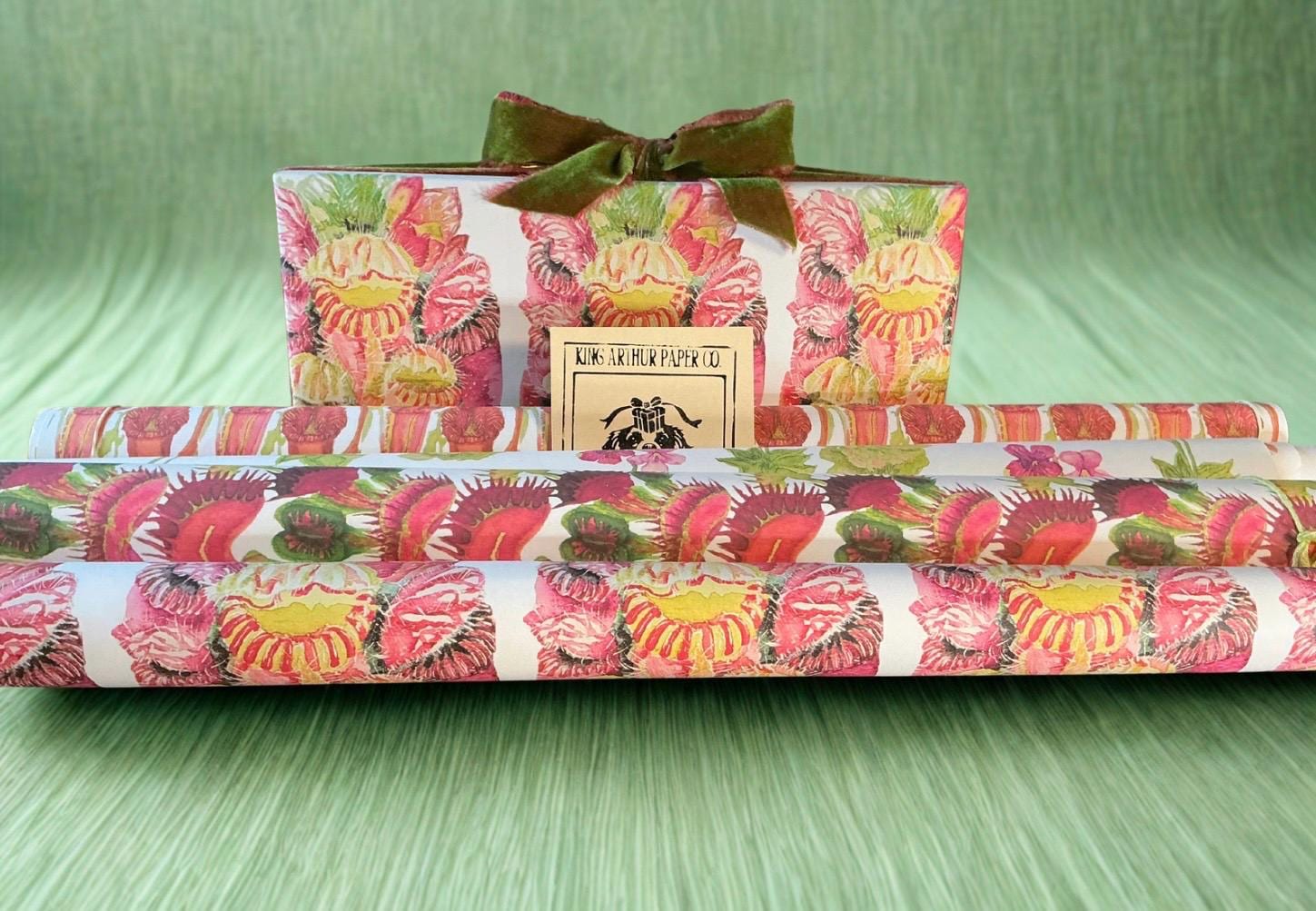 Carnivorous Plant Wrapping Paper Variety Pack, Botanical Gift Wrap, Venus Flytrap Pitcher Plants