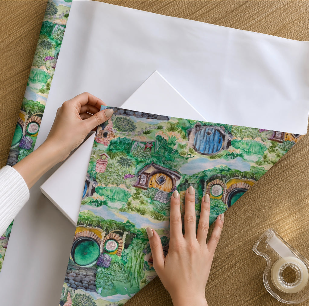 The Shire Wrapping Paper: Hobbit House Lord of the Rings Gift Wrap
