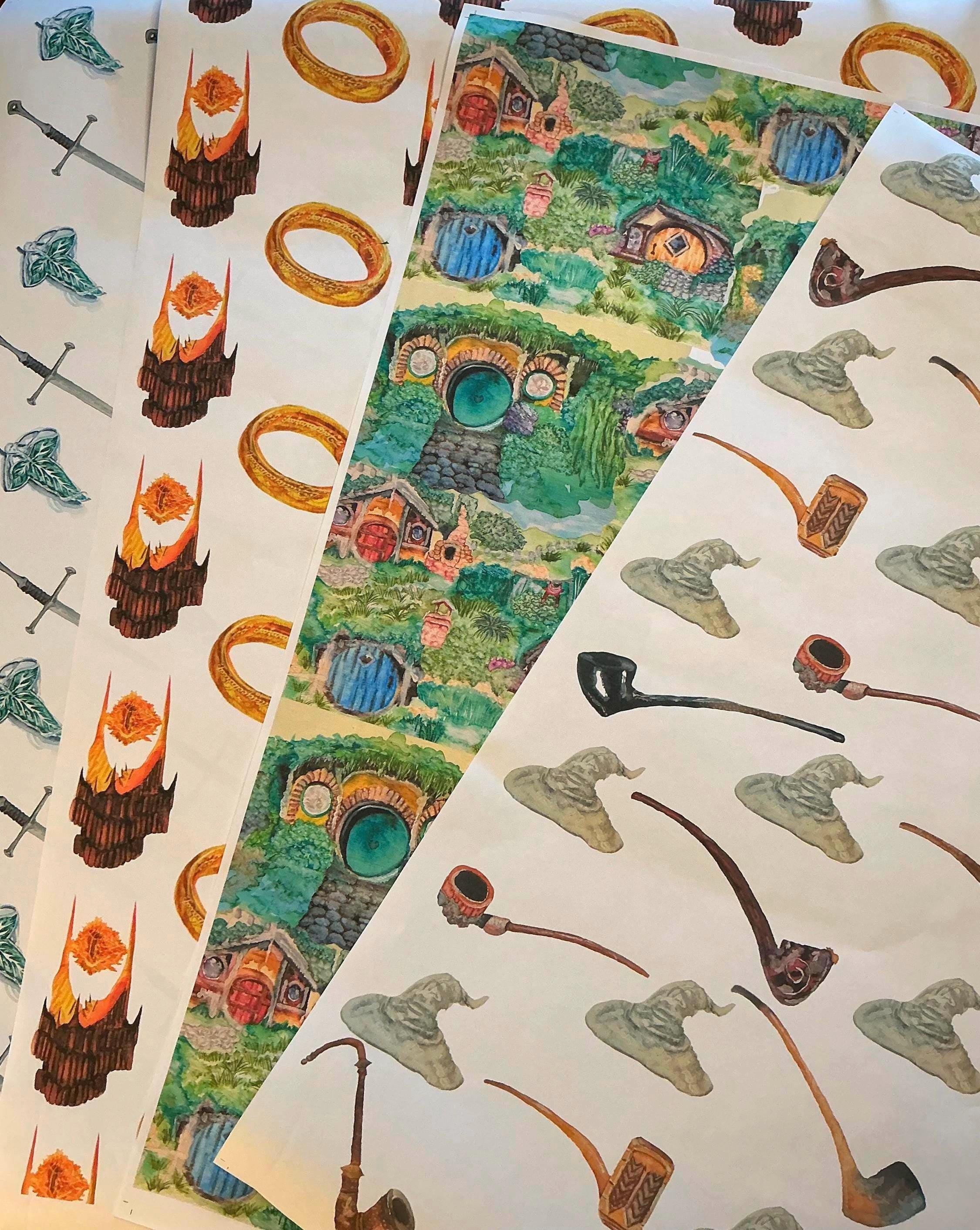 The Shire Wrapping Paper: Hobbit House Lord of the Rings Gift Wrap