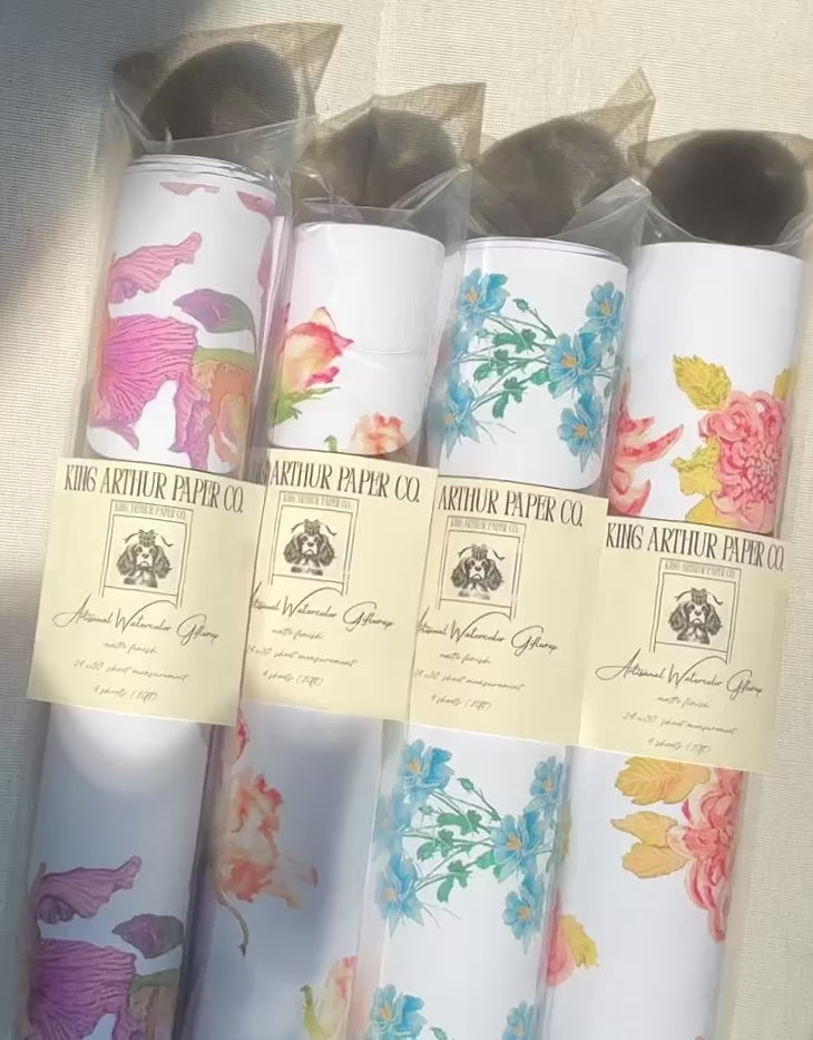Watercolor Floral Wrapping Paper Variety Pack, Botanical Garden Party Designs