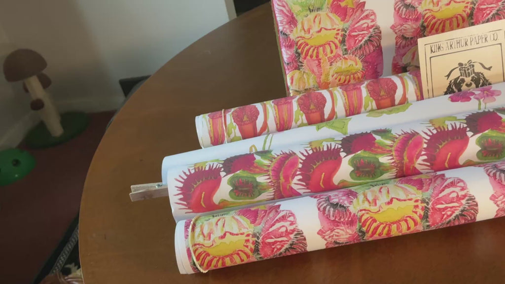 Carnivorous Plant Wrapping Paper Variety Pack, Botanical Gift Wrap, Venus Flytrap Pitcher Plants